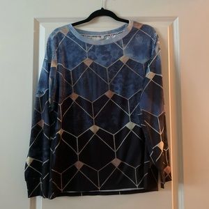 Blue/Gold/Black Blouse